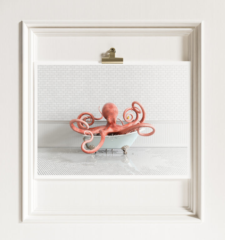Octopus in Blue Bathtub
