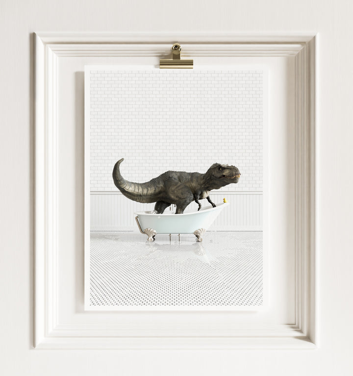 Tyrannosaurus Rex in Blue Bathtub