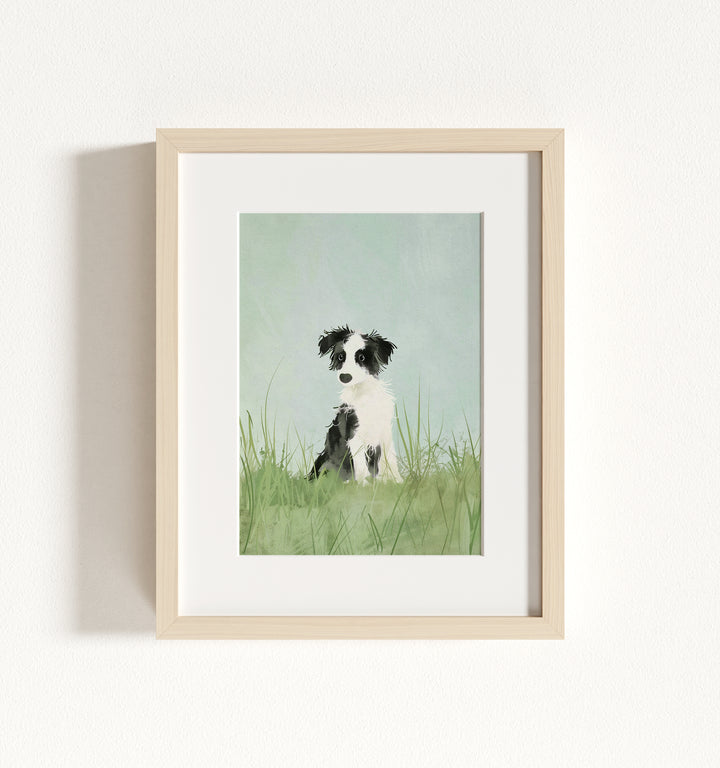 Framed Nursery Art Picture Book Puppies