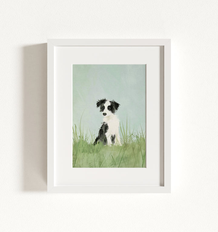 Framed Nursery Art Picture Book Puppies