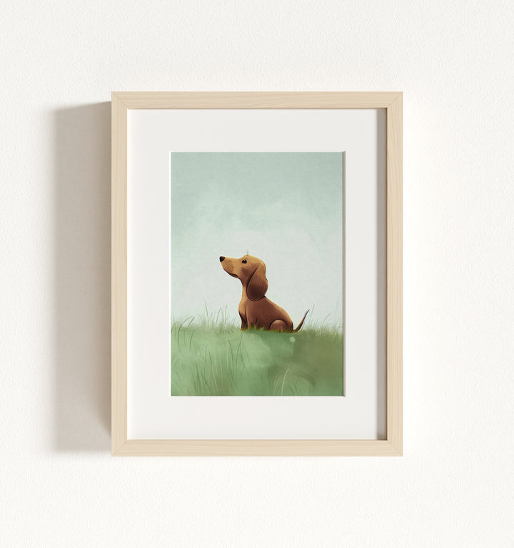 Framed Nursery Art Picture Book Puppies