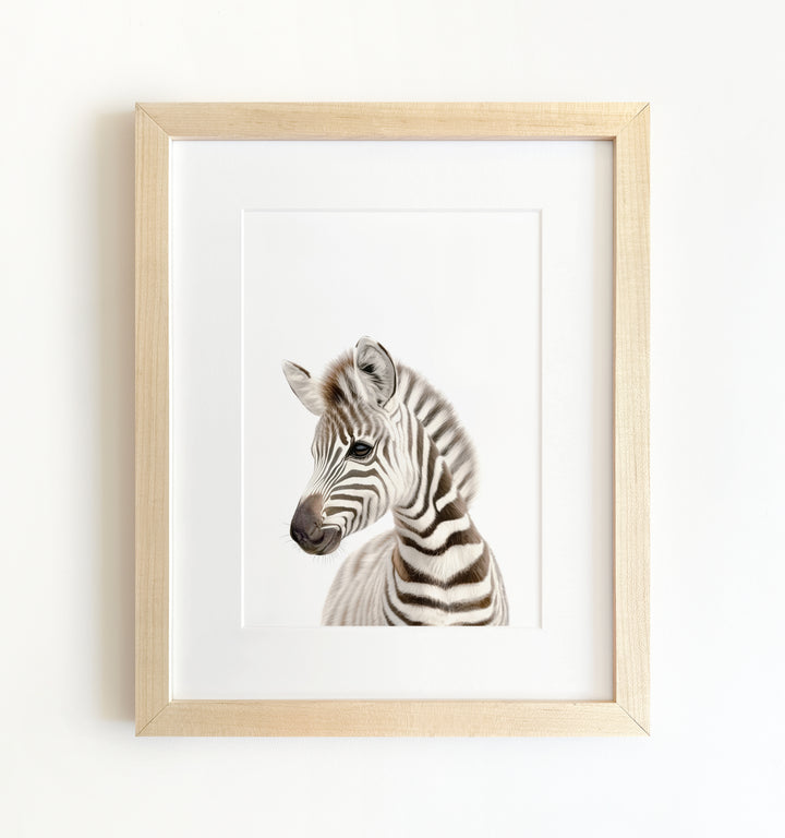 Framed Baby Jungle & Safari Animals Set of 6 Nursery Decor