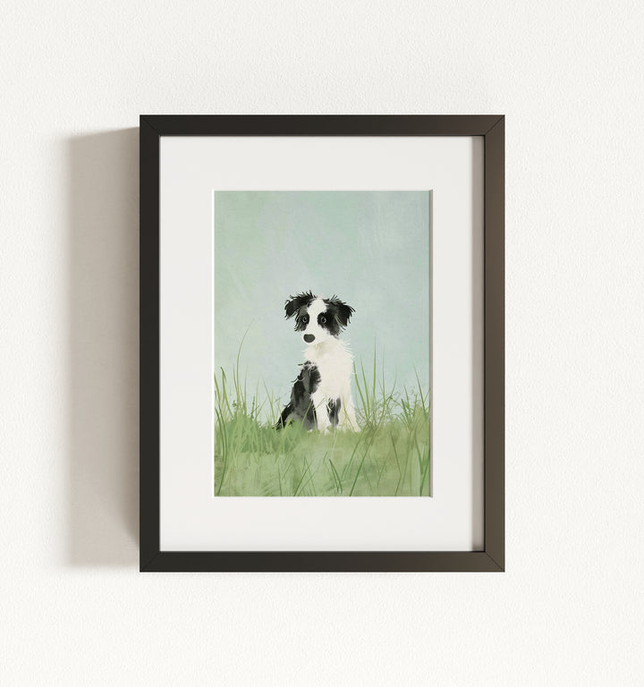 Framed Nursery Art Picture Book Puppies