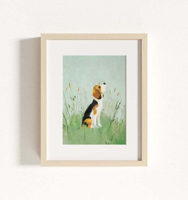 Framed Nursery Art Picture Book Puppies