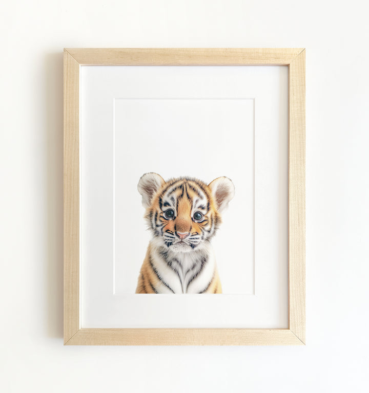 Framed Baby Jungle & Safari Animals Set of 6 Nursery Decor