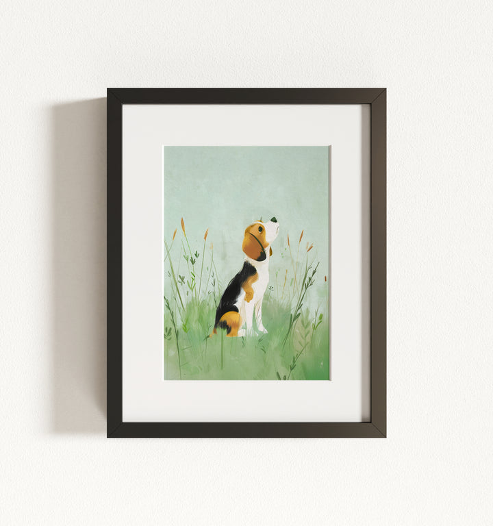 Framed Nursery Art Picture Book Puppies