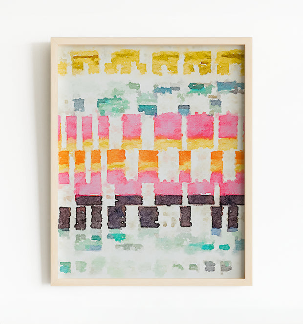 Abstract watercolor stitches