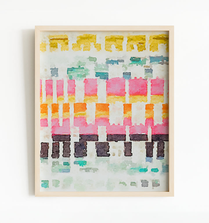 Abstract watercolor stitches