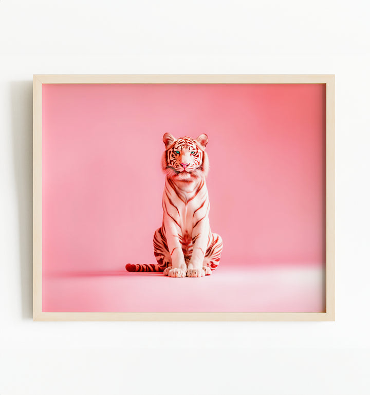 Portrait of a Pink Tiger Wall Art Print