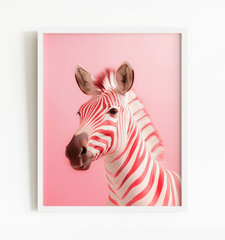 Pink Zebra Wall Art Print