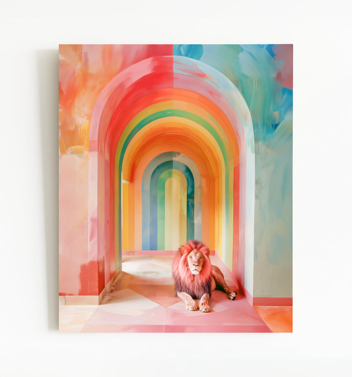 Rainbow Room Lion Art Print