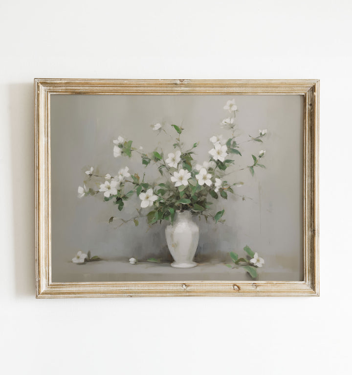 White Blossoms Art Print