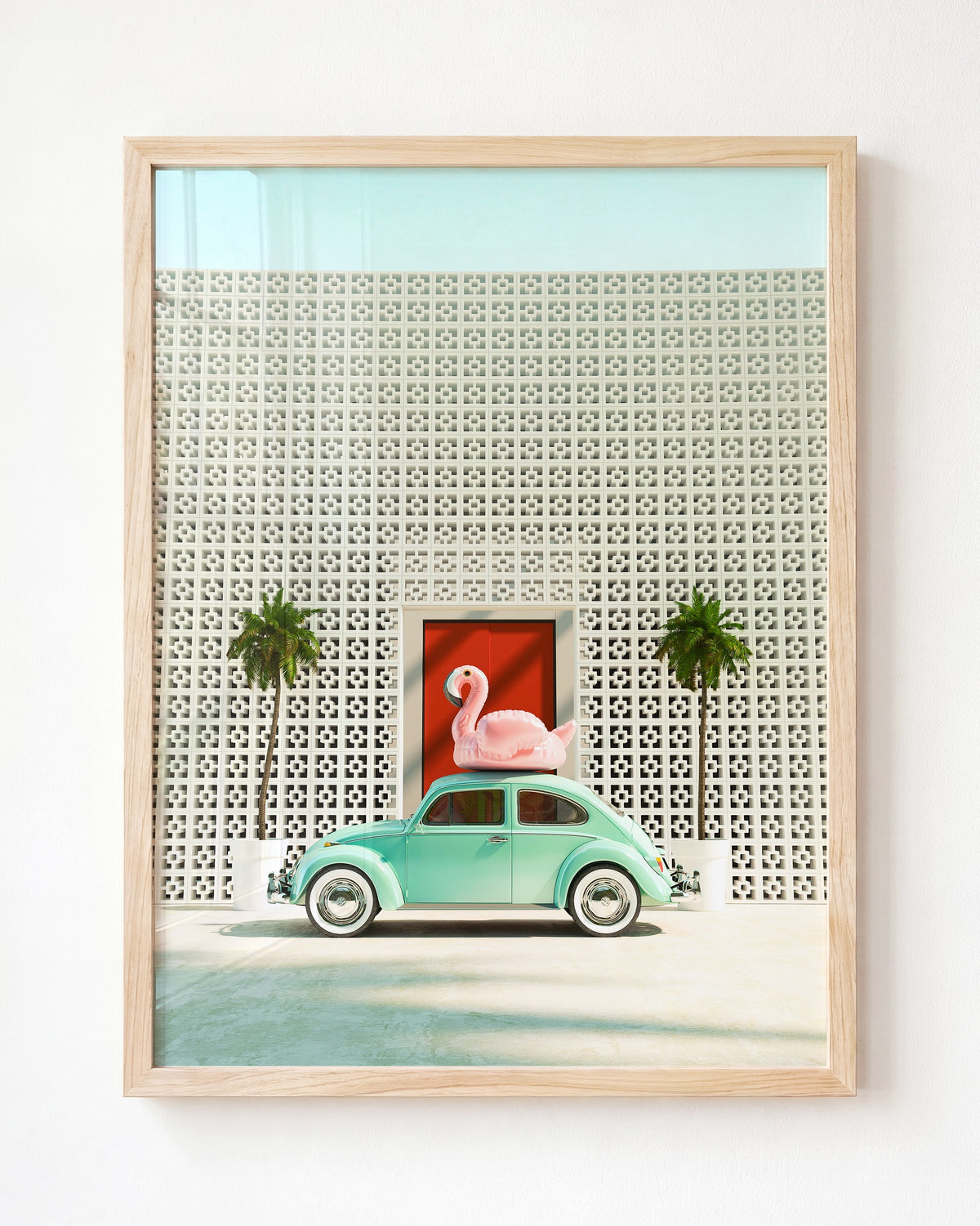 A Beetle and a Flamingo at The Parker — Framed