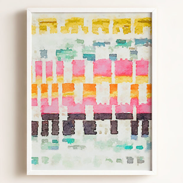 Abstract watercolor stitches