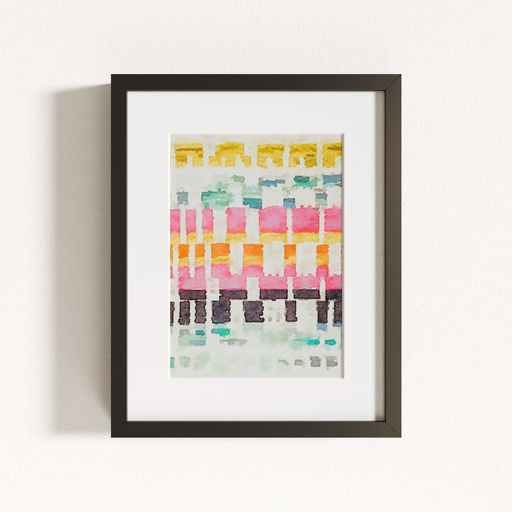 Abstract watercolor stitches