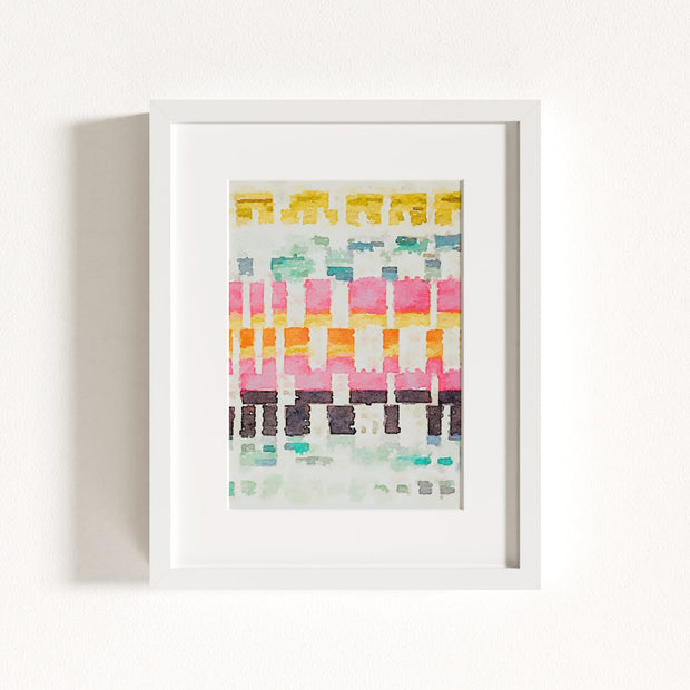 Abstract watercolor stitches