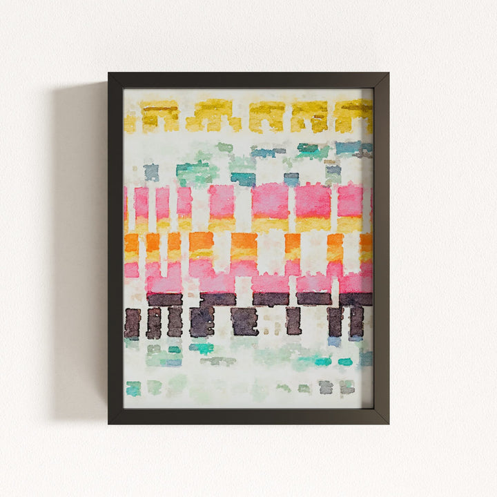 Abstract watercolor stitches