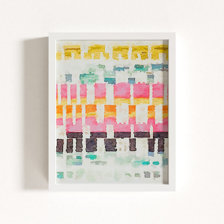 Abstract watercolor stitches