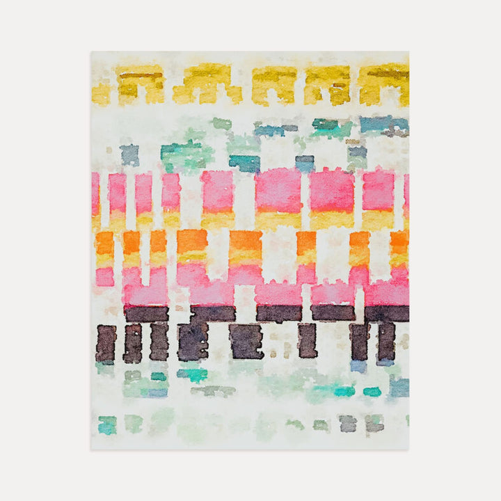Abstract watercolor stitches