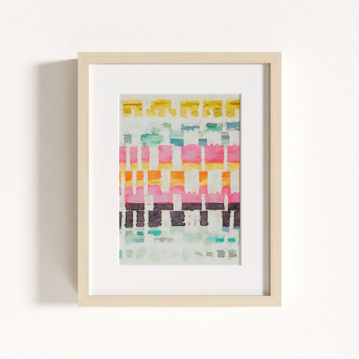 Abstract watercolor stitches