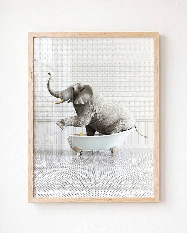 Animals in Bathtubs - Mix and Match Vertical – Framed