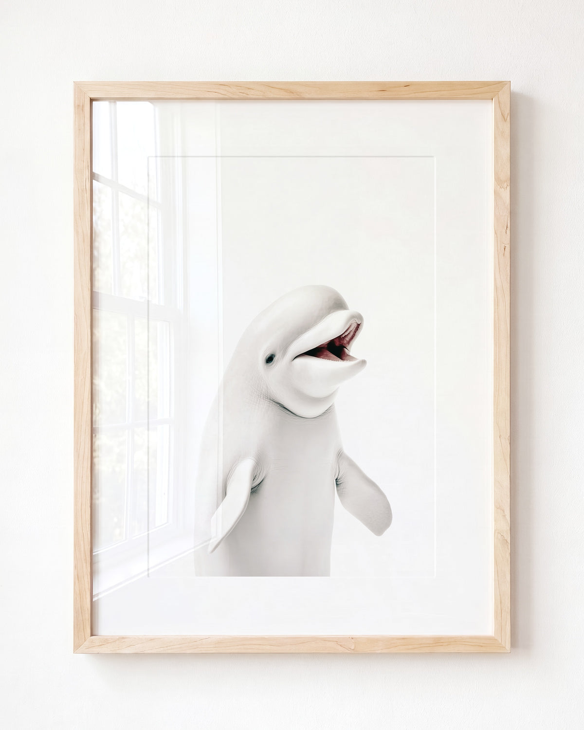 Baby Beluga Whale — Framed