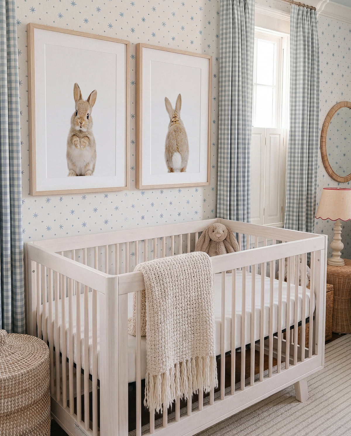Baby Rabbits - Heads and Tails - Set of 2 Nursery Art Prints