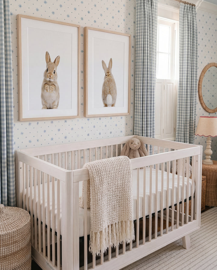 Baby Rabbits - Heads and Tails - Set of 2 Nursery Art Prints