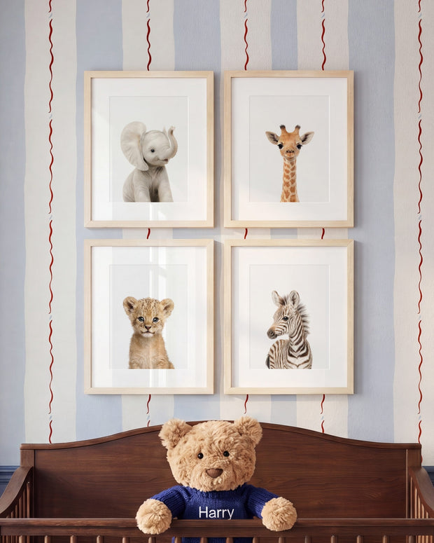 Baby Safari Animals Set of 4 Nursery Art