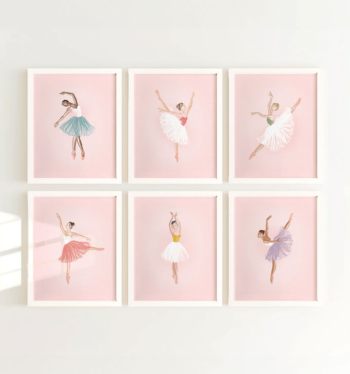 The Ballerinas Framed Set of 6 Prints