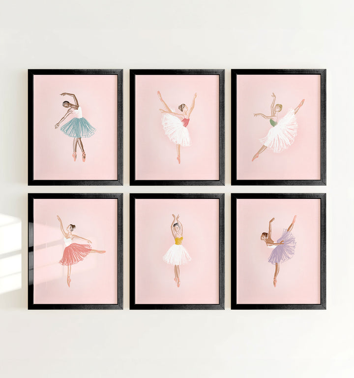 The Ballerinas Framed Set of 6 Prints