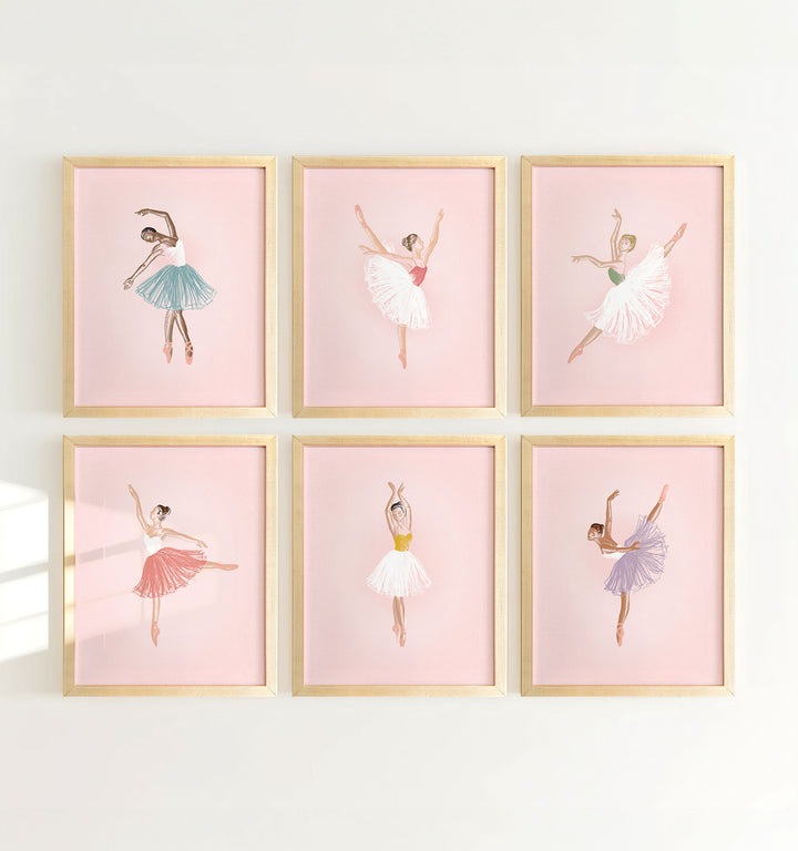 The Ballerinas Framed Set of 6 Prints