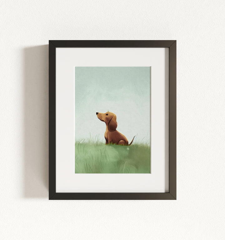 Framed Nursery Art Picture Book Puppies