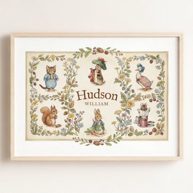 Beatrix Potter Storybook Friends Personalized Art