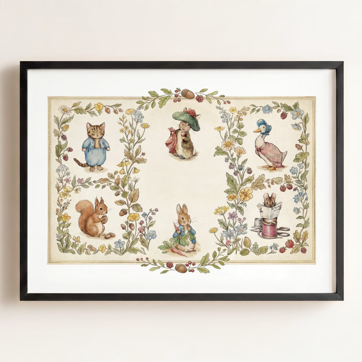 Beatrix Potter Storybook Friends Personalized Art