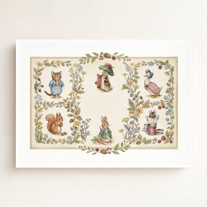 Beatrix Potter Storybook Friends Personalized Art