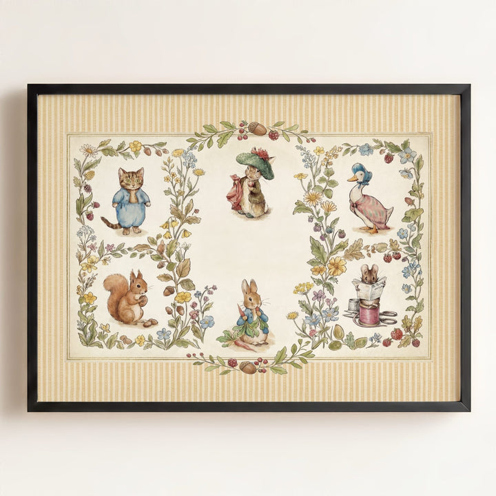 Beatrix Potter Storybook Friends Personalized Art