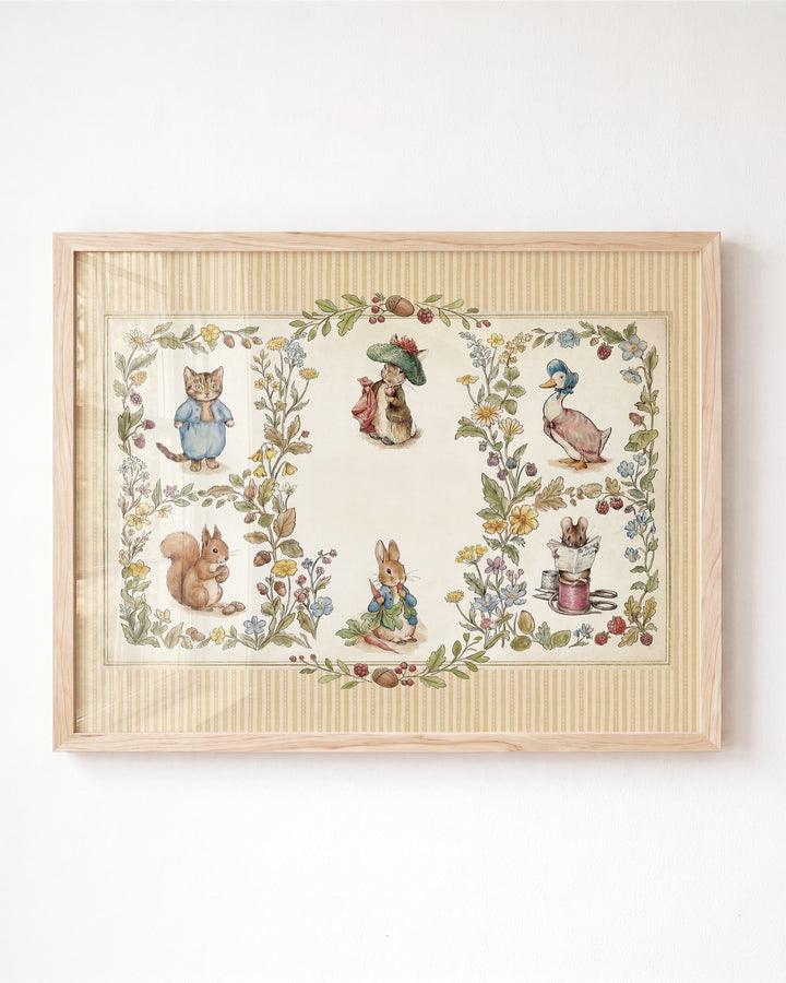 Beatrix Potter Storybook Friends Personalized Art