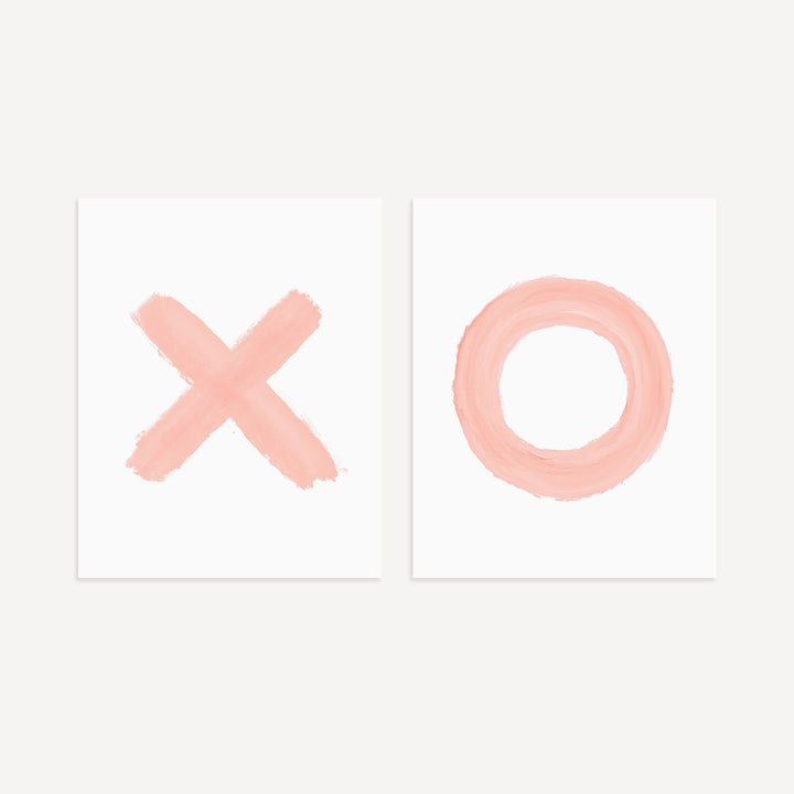 Blush Pink XOs - set of two Girls Room Decor Prints