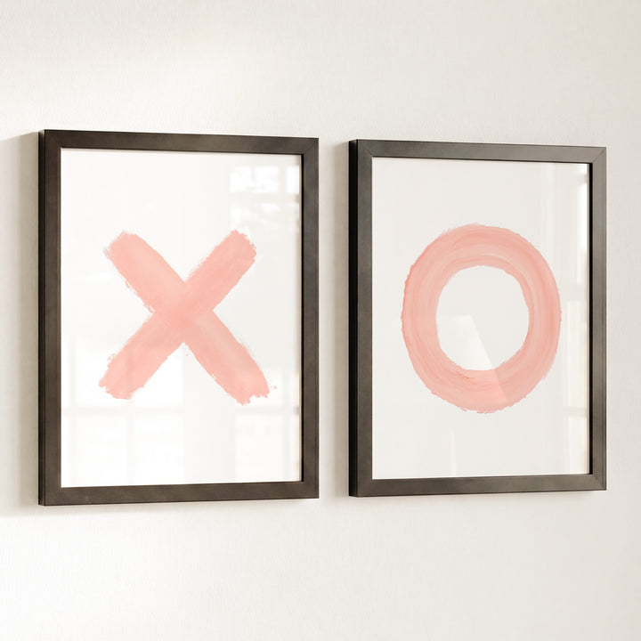 Blush Pink XOs - set of two Girls Room Decor Prints