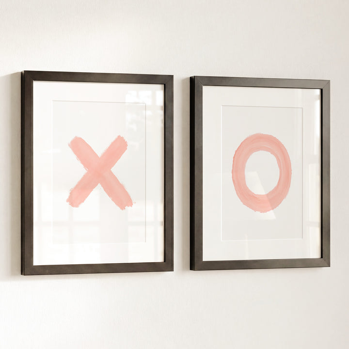Blush Pink XOs - set of two Girls Room Decor Prints
