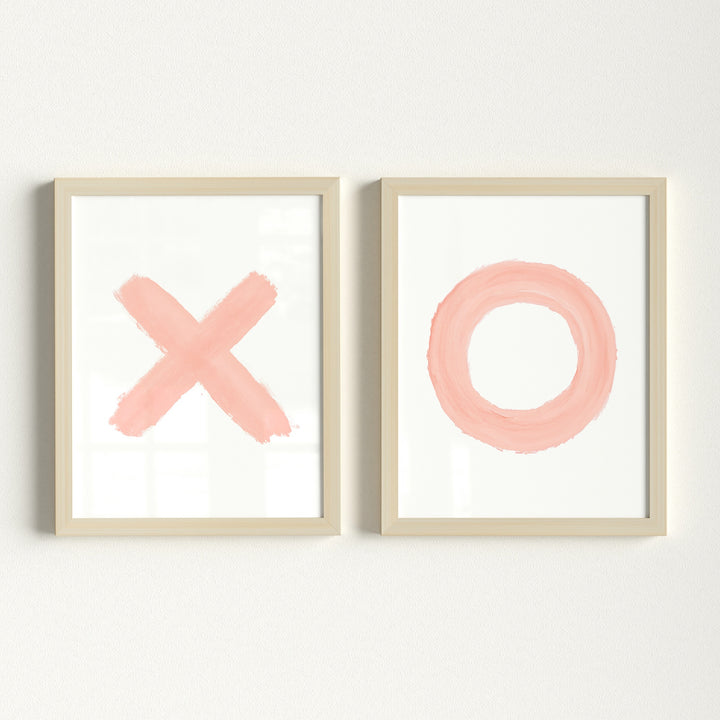 Blush Pink XOs - set of two Girls Room Decor Prints