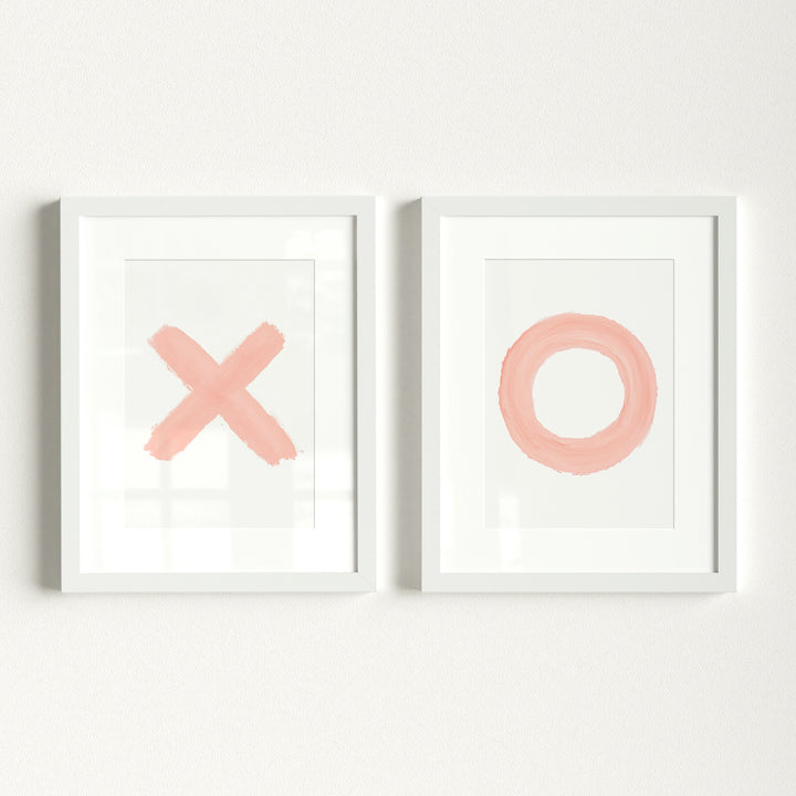 Blush Pink XOs - set of two Girls Room Decor Prints