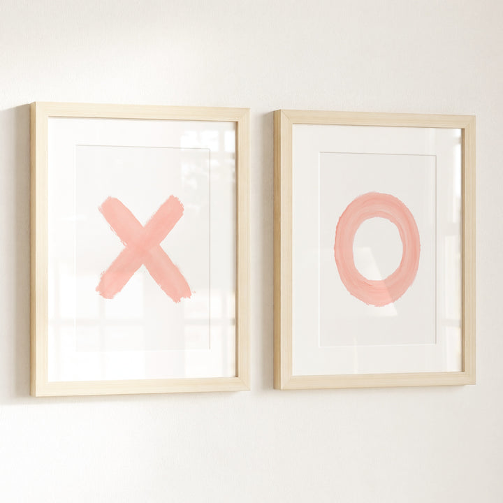 Blush Pink XOs - set of two Girls Room Decor Prints
