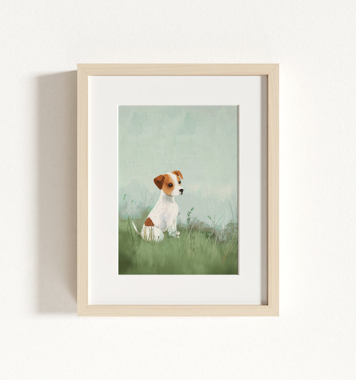 Framed Nursery Art Picture Book Puppies