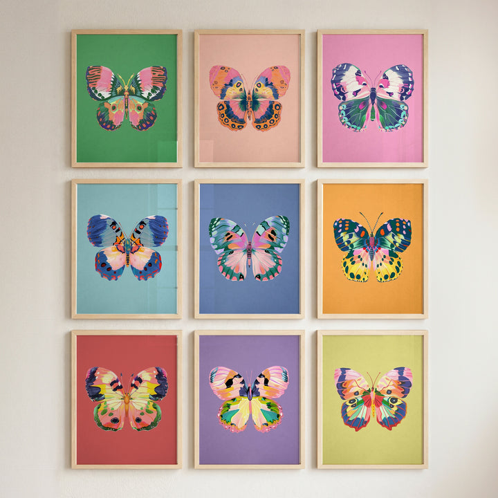 Color Bloom Butterflies Set of 9