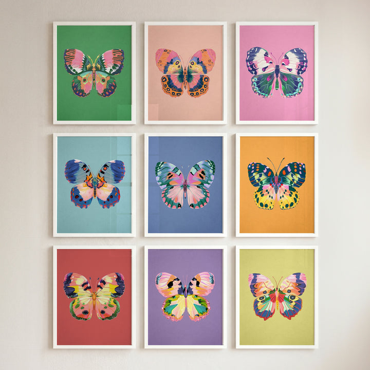 Color Bloom Butterflies Set of 9