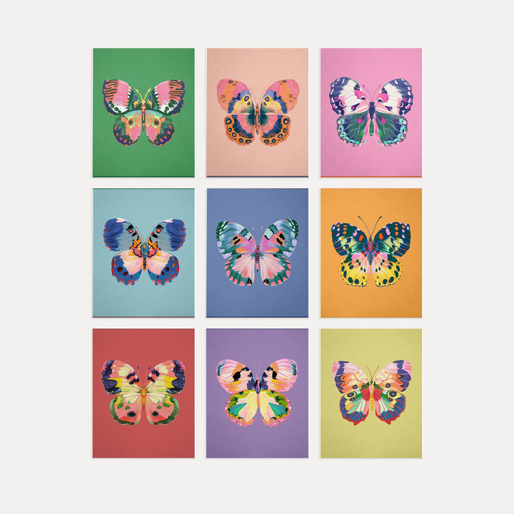Color Bloom Butterflies Set of 9