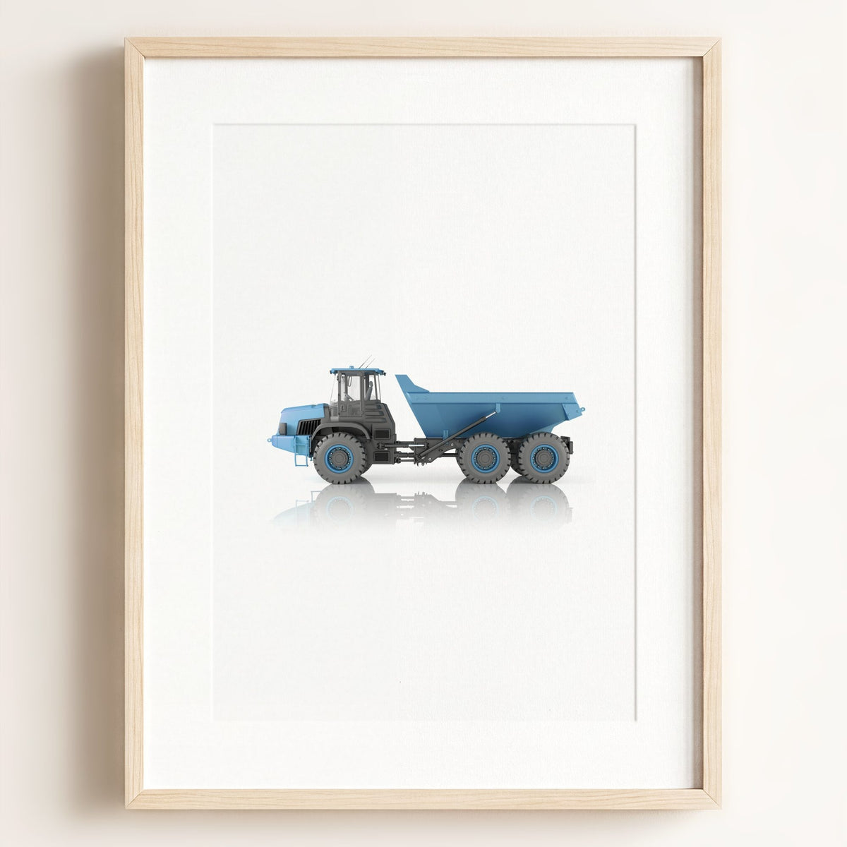Construction Vehicle Dump Truck Art - Framed Art