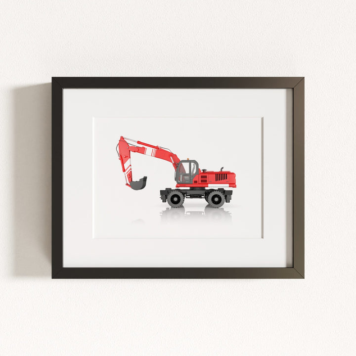 Construction Vehicle Wheel Excavator Art